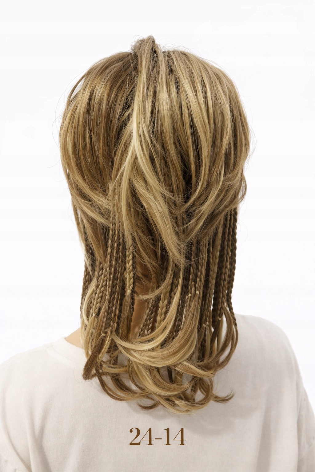 Připínací poník Manuelka s copánky, tmavě blond mix 30 cm-Nessaja