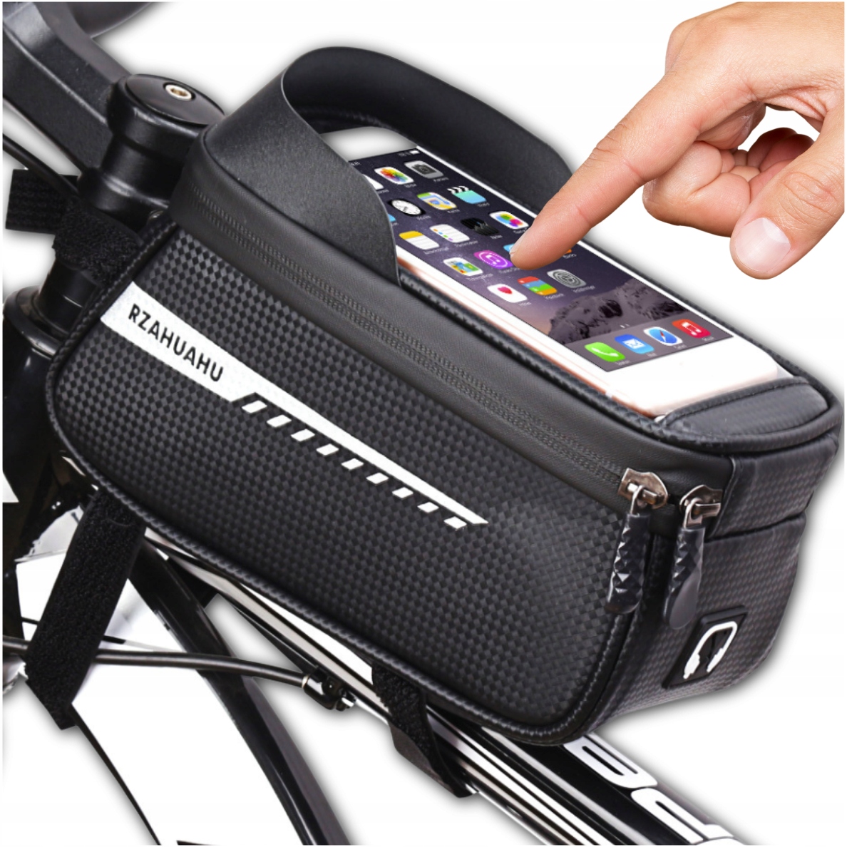 SAKWA ROWEROWA WODOODPORNA UCHWYT ETUI NA TELEFON TORBA NA RAMĘ SASZETKA