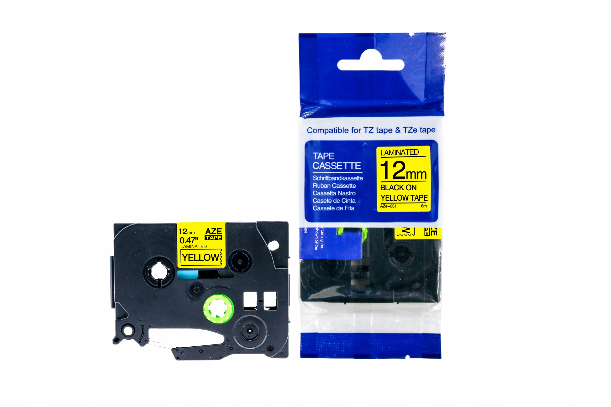 

Taśma do Brother TZe-631 12mm 8m żółta