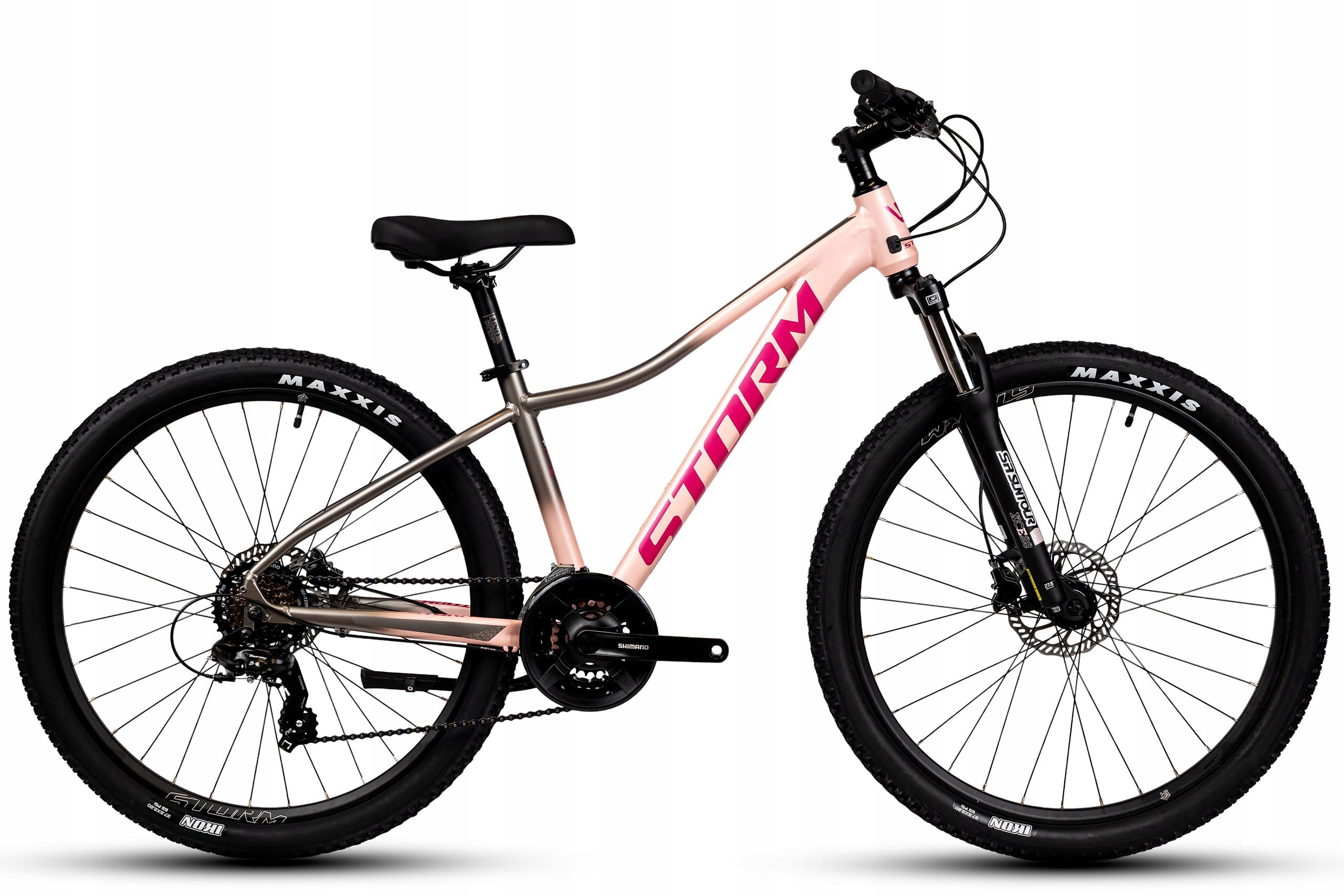 Rower 27,5 Storm Mtb Shark 2.0 D TX300 3X7 2HD 15 Różowo-grafitowy Ma