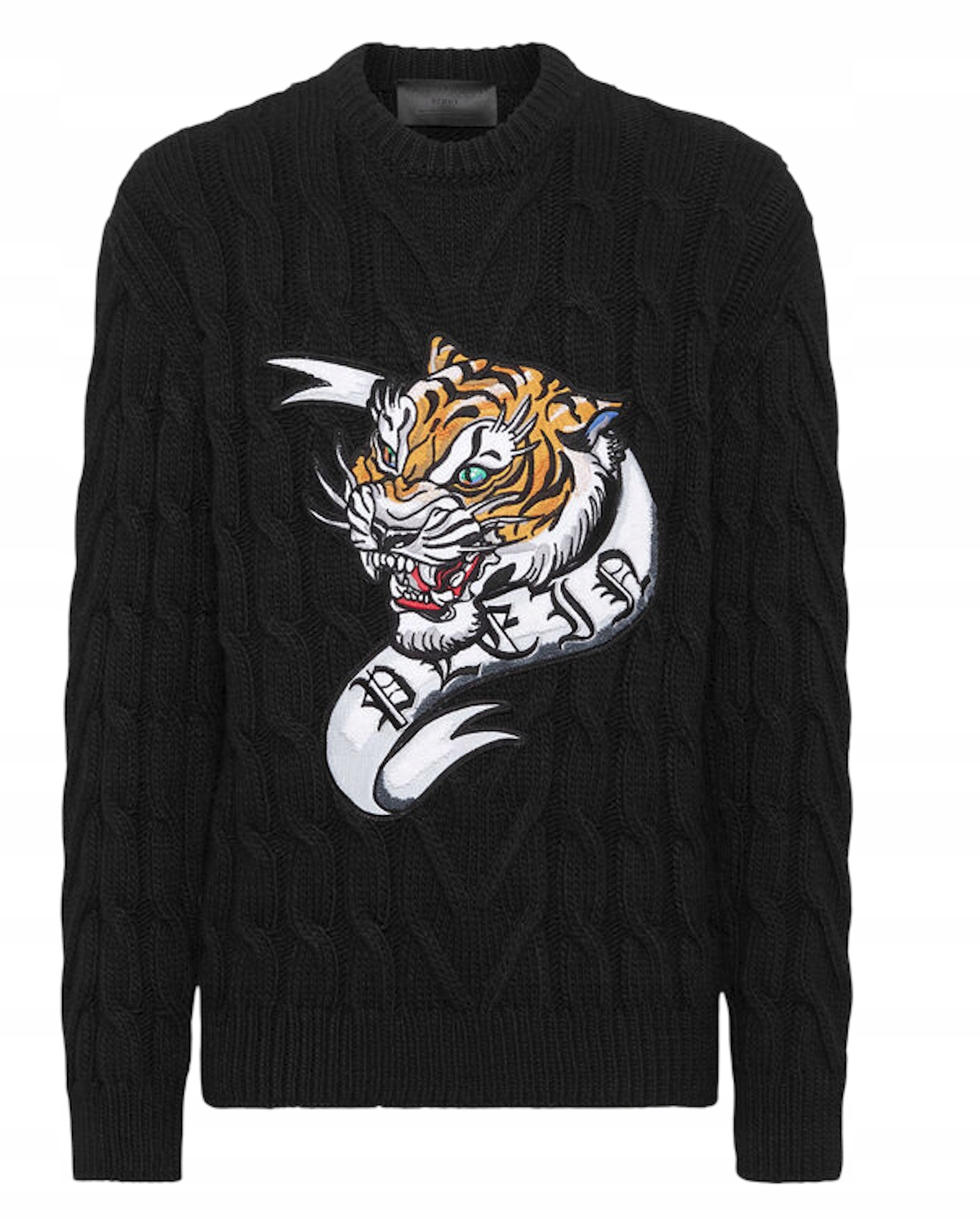 Philipp Plein Pánský Svetr Velký Ze Směsi Vlny Tygr vel. 3XL