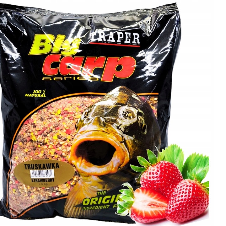 Zanęta Gruba Karpiowa Fluo Traper Big Carp Truskawka 2,5kg WrocłaW