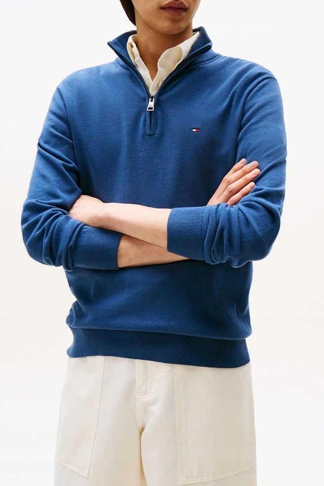 Tommy Hilfiger Pánský Svetr Modrý Pologolf Bavlna XXL 6EA