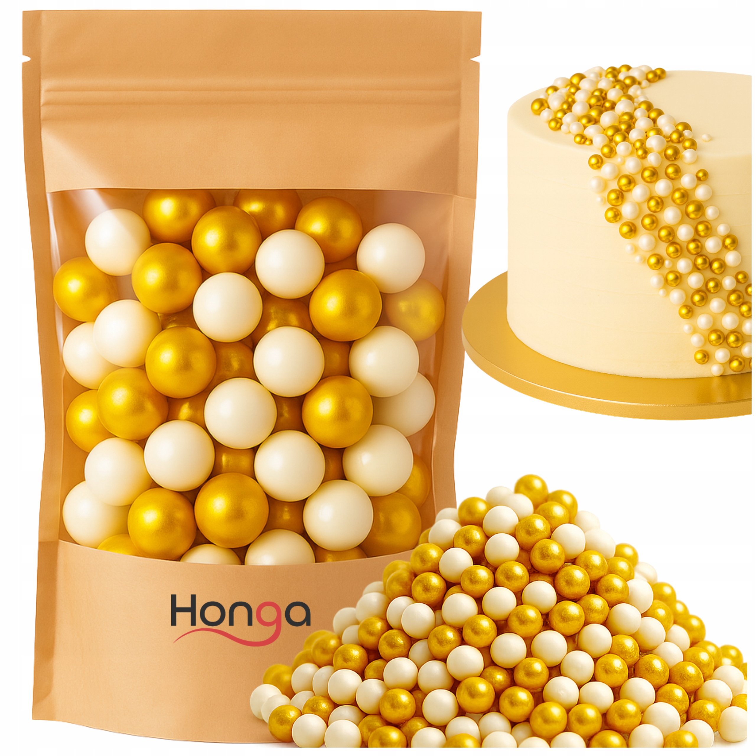 POSYPKA CUKROWA MIX ZŁOTO BIAŁA 50G 10MM