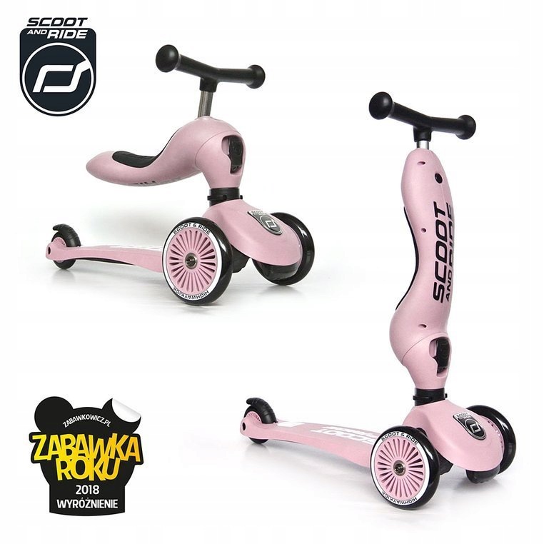 Highwaykick1 2w1 Jeździk i hulajnoga 1-5 lat Rose (Scootandride)