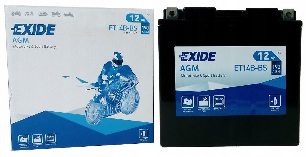 

Akumulator Exide Bike Mf Agm YT14B-BS 12V 12AH