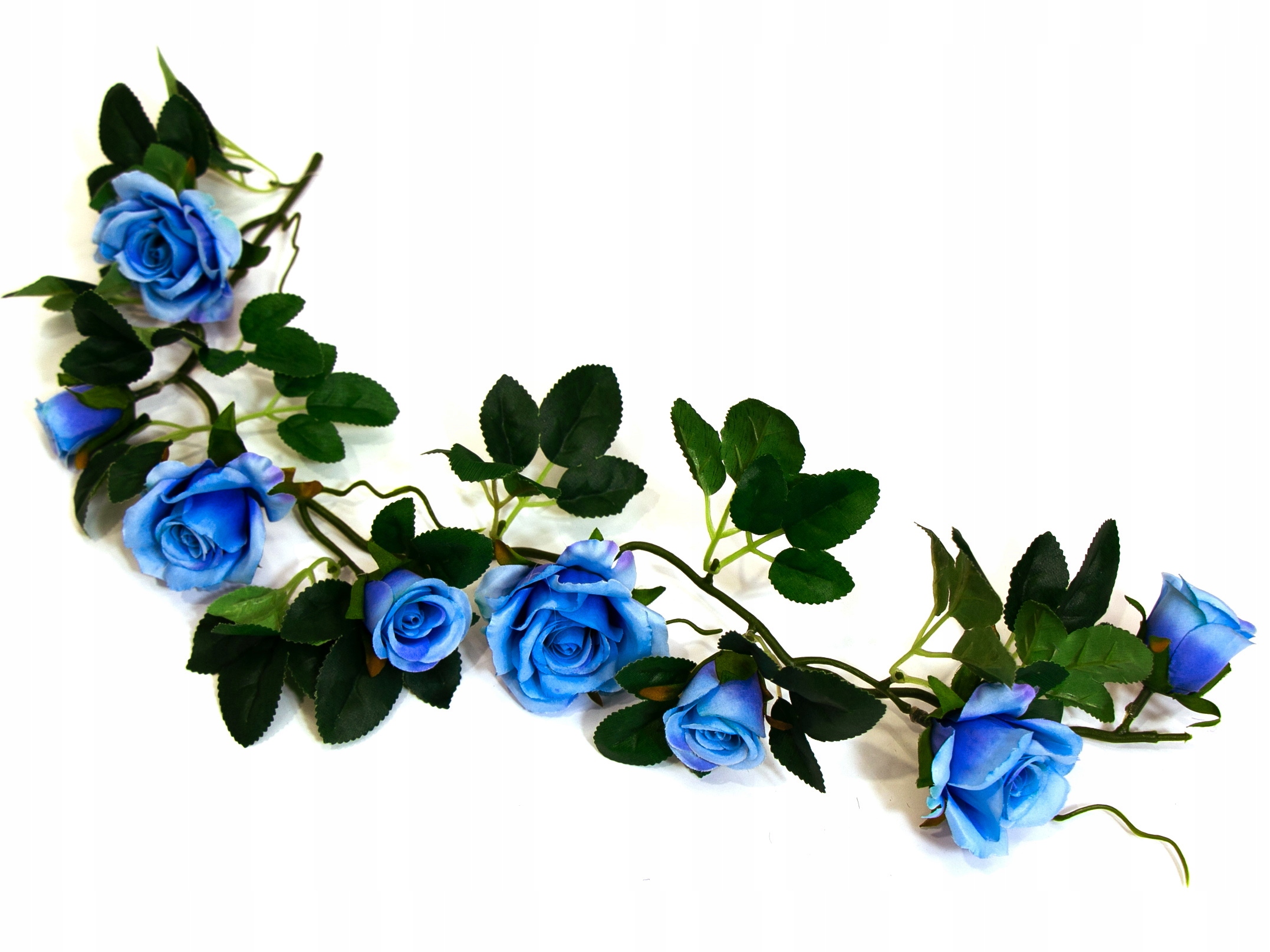 RÓŻA GIRLANDA RÓŻE NIEBIESKIE KWIATY SZTUCZNE 60cm