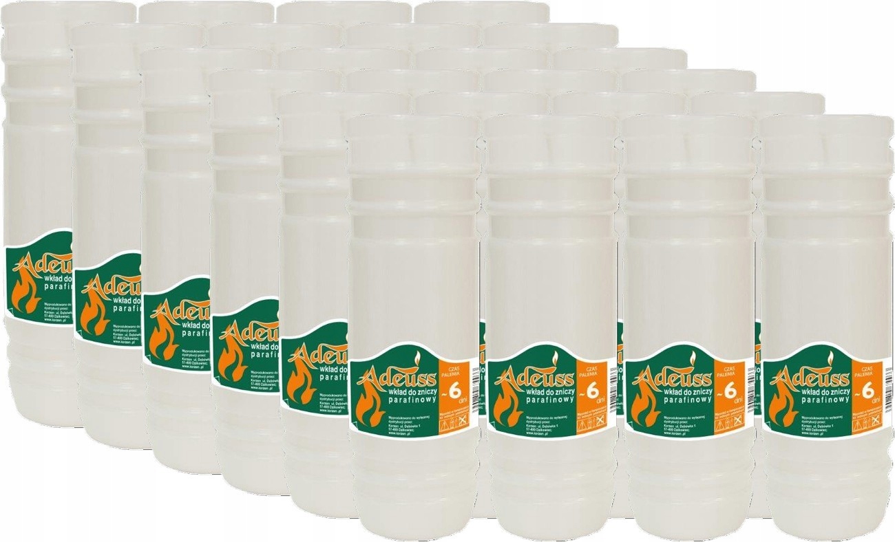 21CM WKŁAD DO ZNICZY PARAFINA 100% 6 DNI 10SZT