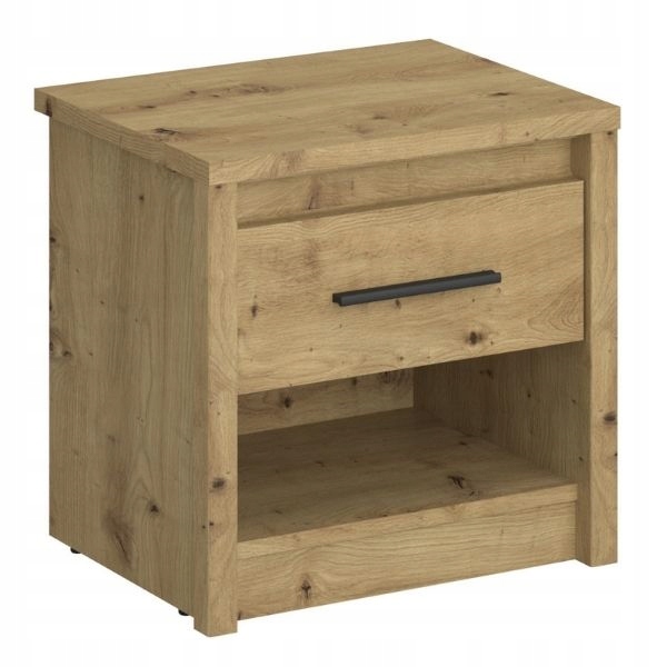 SZAFKA NOCNA 1S AYSON W KOLORZE DĄB ARTISAN + CZARNY UCHWYT LOFT
