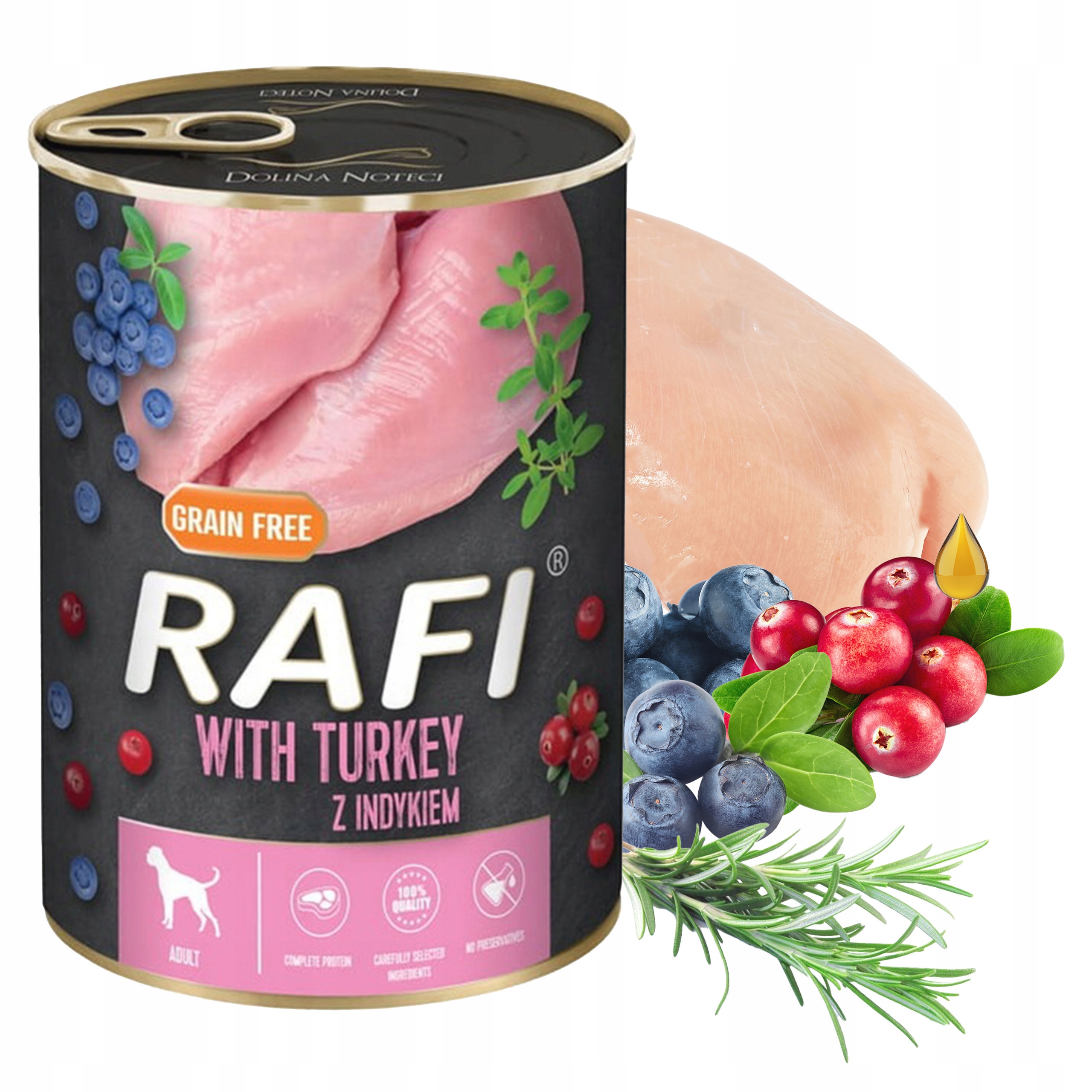 Krmivo mokré Dolina Noteci Rafi pro psa Krůta 400 g 12 ks