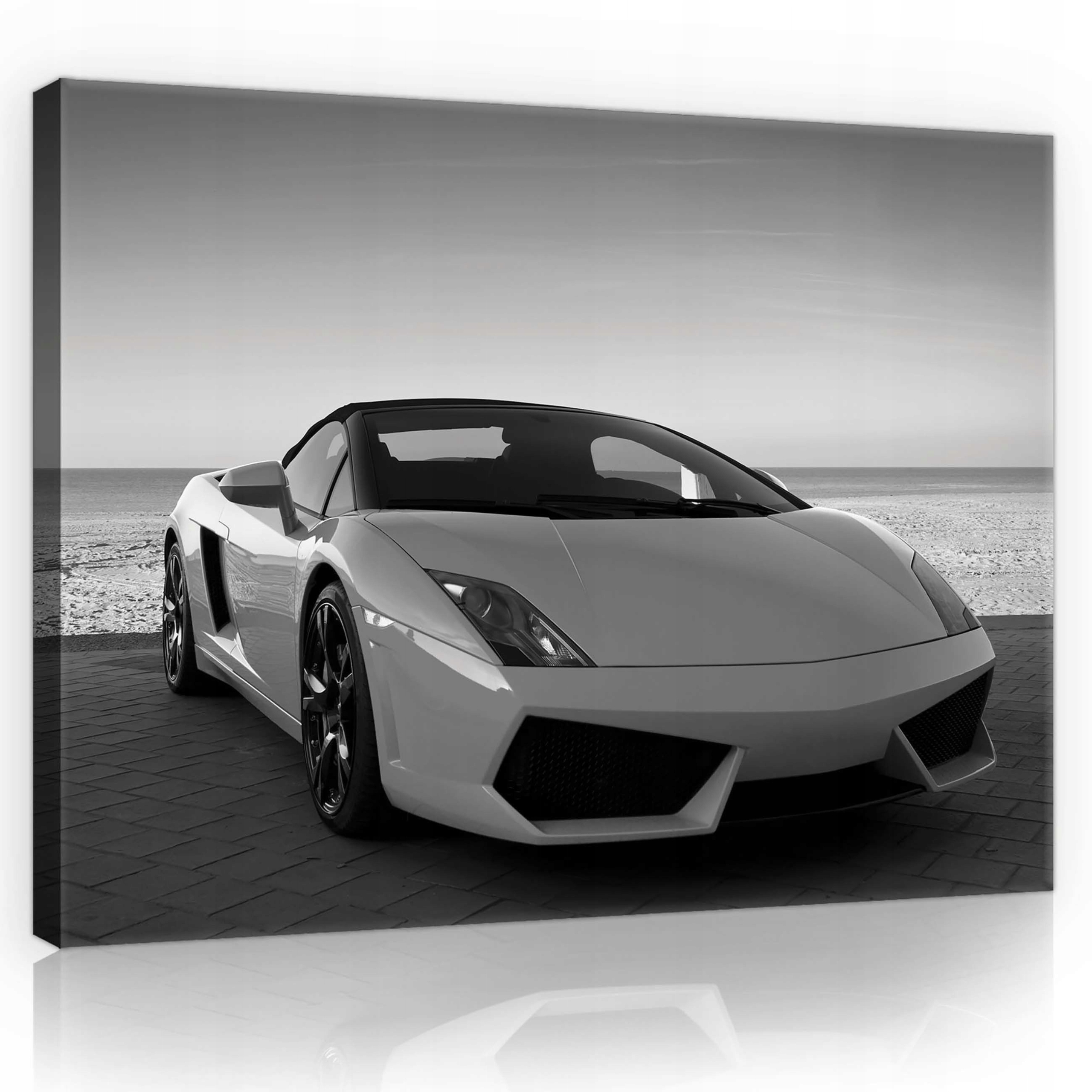 Obraz 80x60 Lamborghini sportovní automobil luxus černá bílá moderní