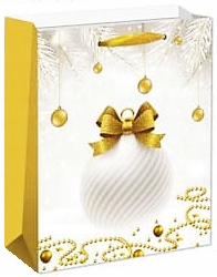 

Świąteczna Torebka Biała Bombka 32/25/10 cm