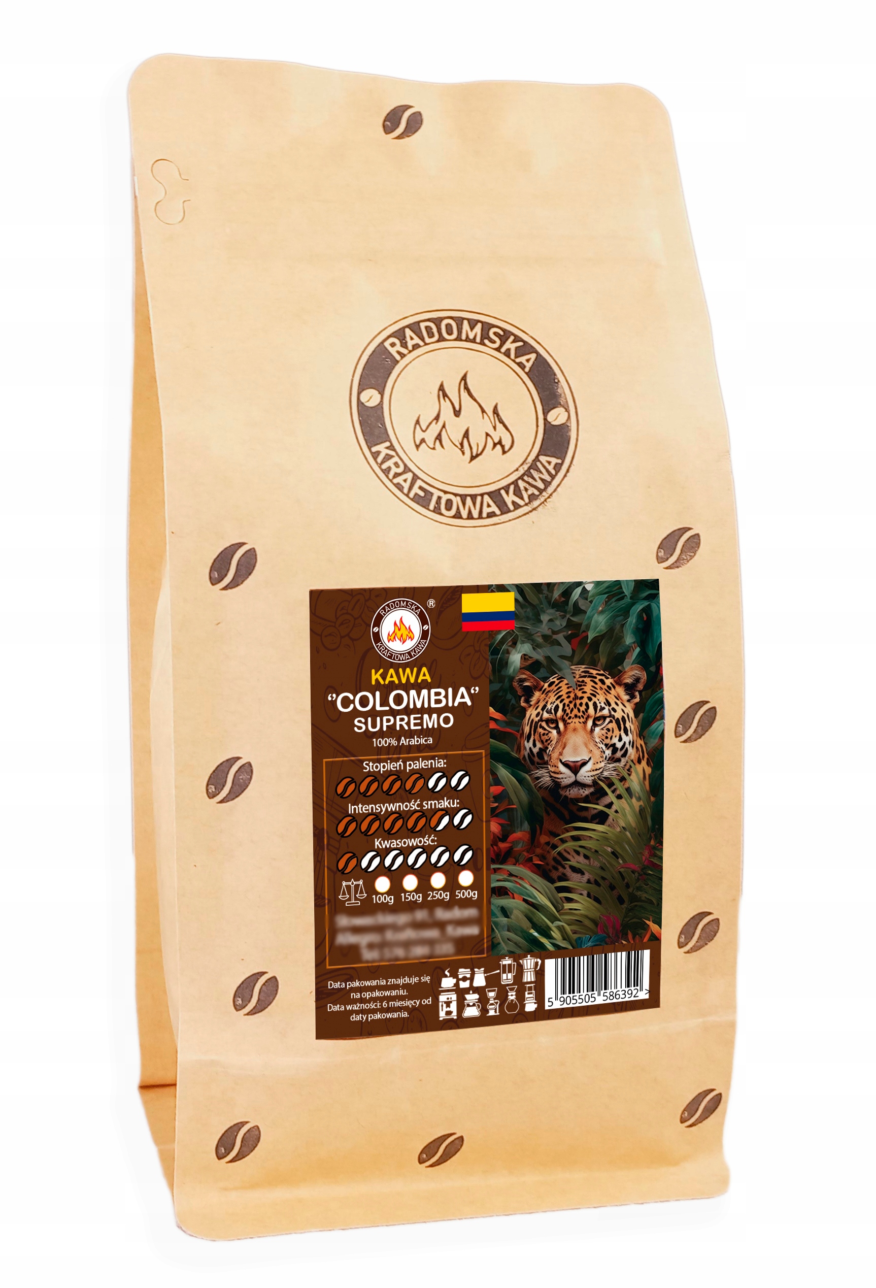 Levně Mletá káva Colombia Supremo Medellin 500 g Arabica 100%