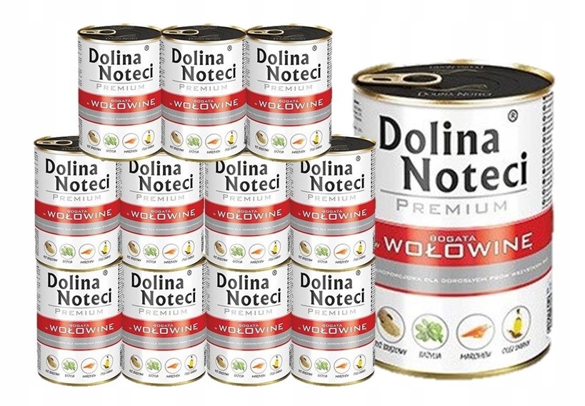 Levně Vlhké krmivo pro psy Dolina Noteci Premium bohaté na hovězí maso 12x400 g