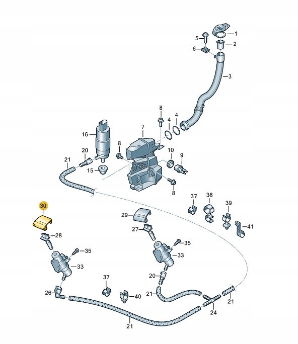 ZAŚLEPKA SPRYSKIWACZA VW Transporter T5 prawa Strona zabudowy przód