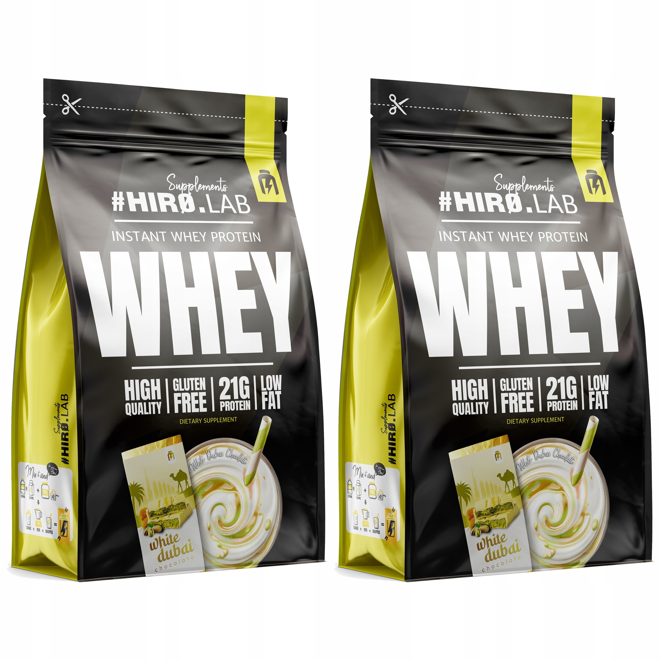 2x Wpc Instant Whey Protein syrovátkový 750 g Dubajská čokoláda Hiro