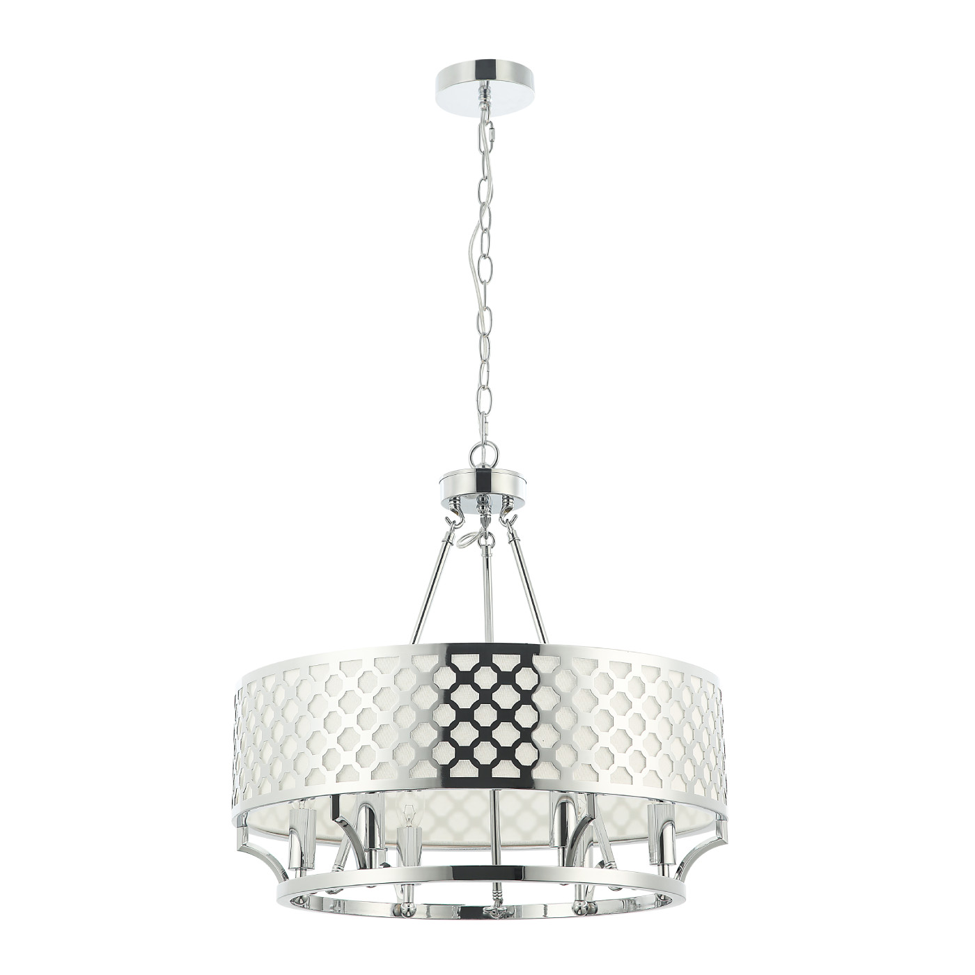 Luxusní lustr Verno Cromo, chromovaná kulatá lampa do jídelny a obývacího pokoje