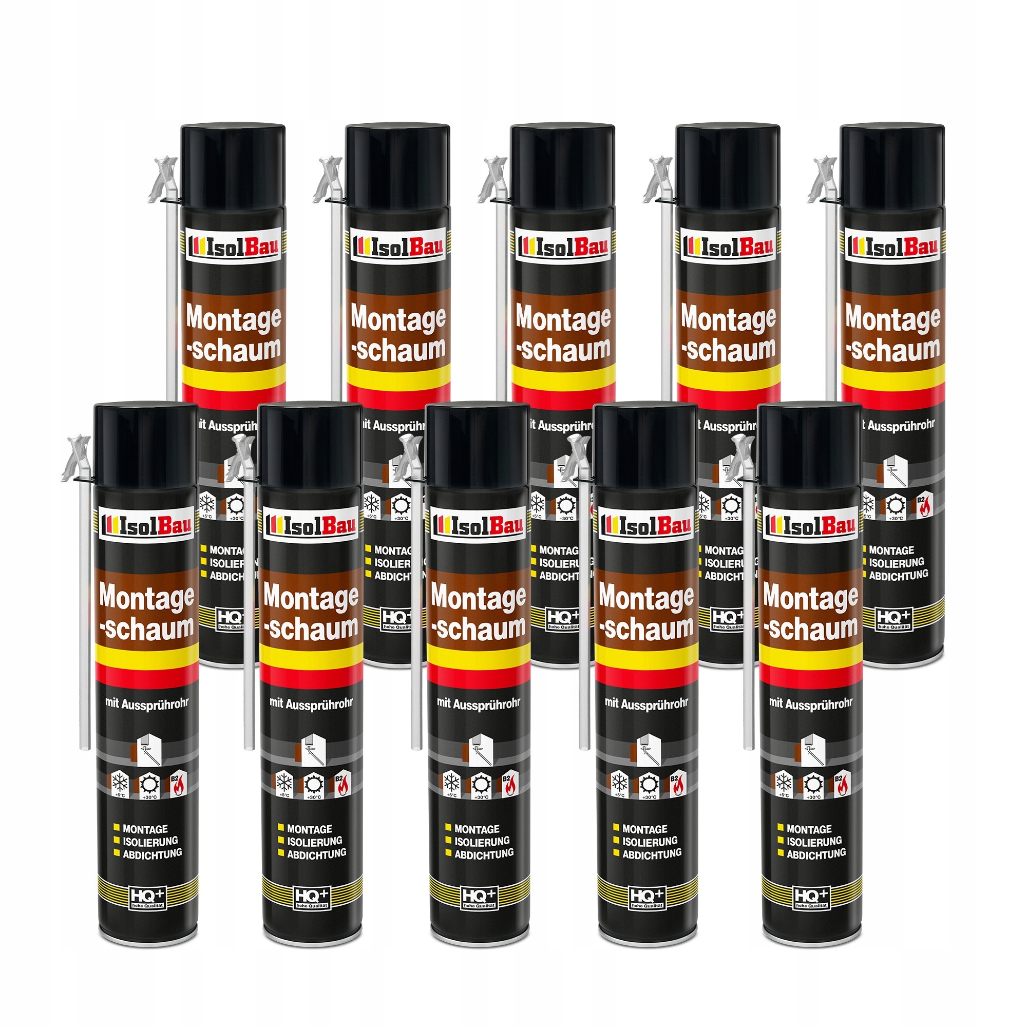 Montážní hadičková pěna 10 x 750 ml Výkonná B2 IsolBau Těsnící pěna