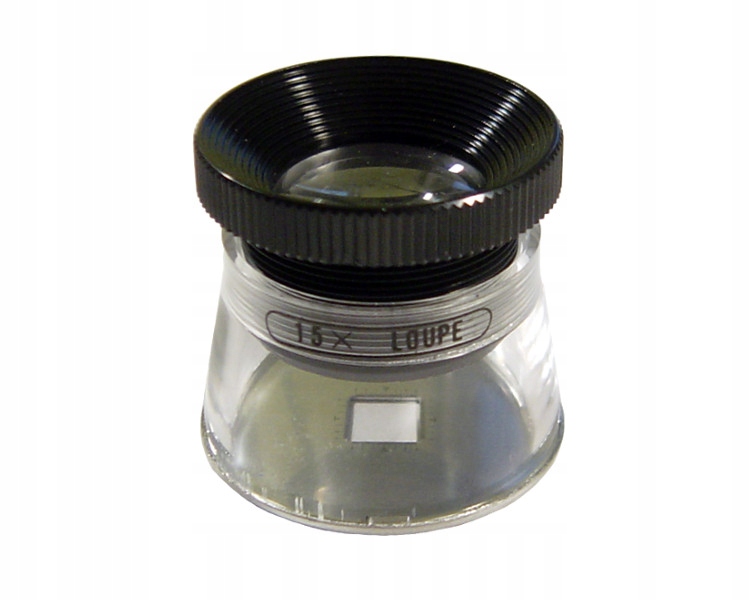 Lupa x15 z podziałką skala 0,1mm i regul. ostrości