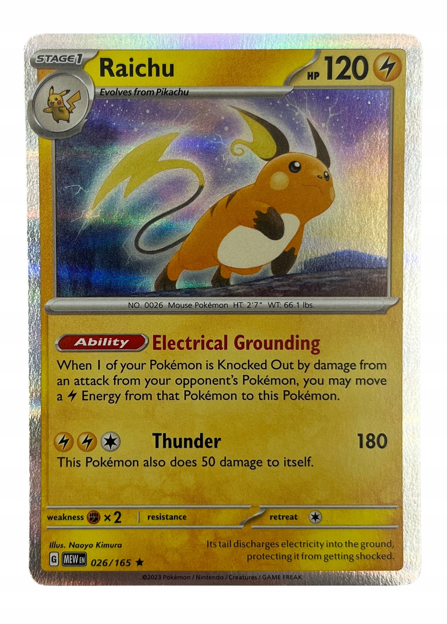 Karta Pokemon Tcg Raichu (mew 026/165) Mew 151 Rare