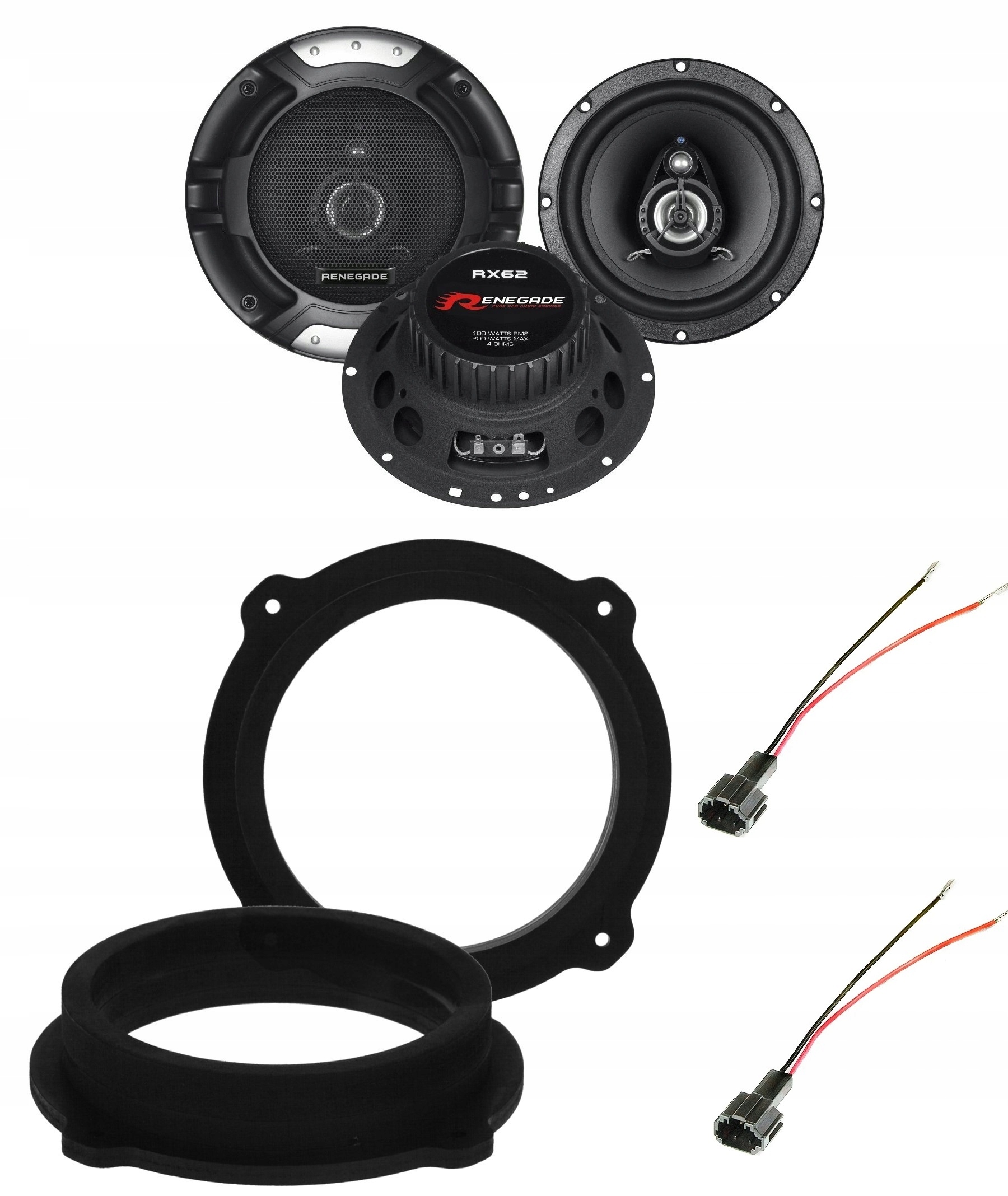 Automobilové reproduktory 165 mm Renegade RX62 Hyundai ix35 Predné Zadné Vzdialenosti