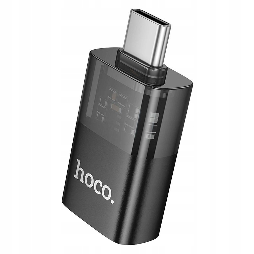 Adapter Otg Usb C do Usb A Hoco UA36B transparentny czarny