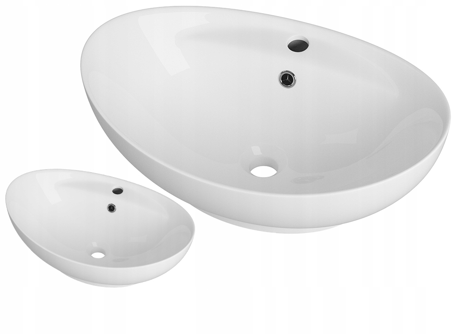 Biela Umývadlová Oválna Kúpeľňová Keramická Umývačka 59x38,5 Prepad Siena