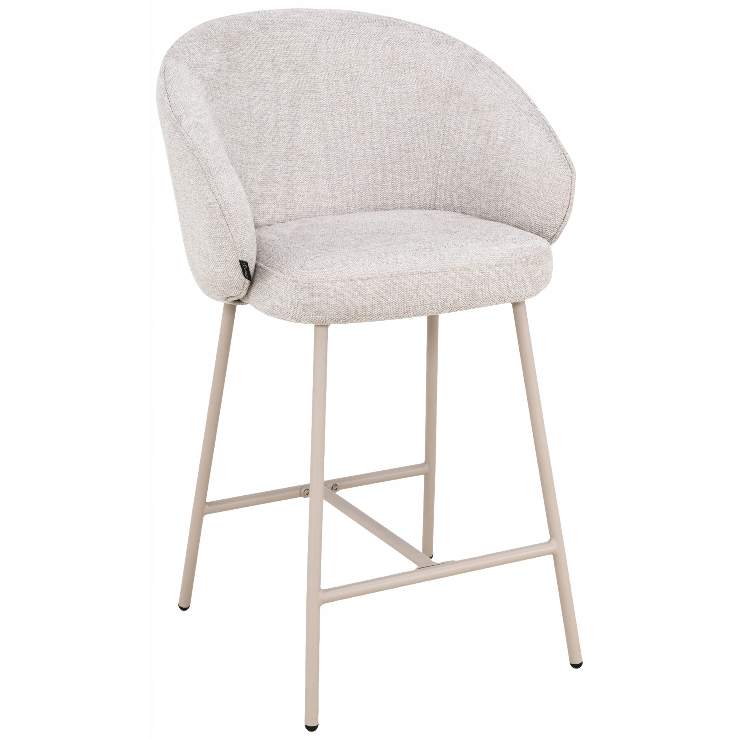 Barová Židle barová židle béžová čalouněná s opěradlem do kuchyně Otilo 65 cm