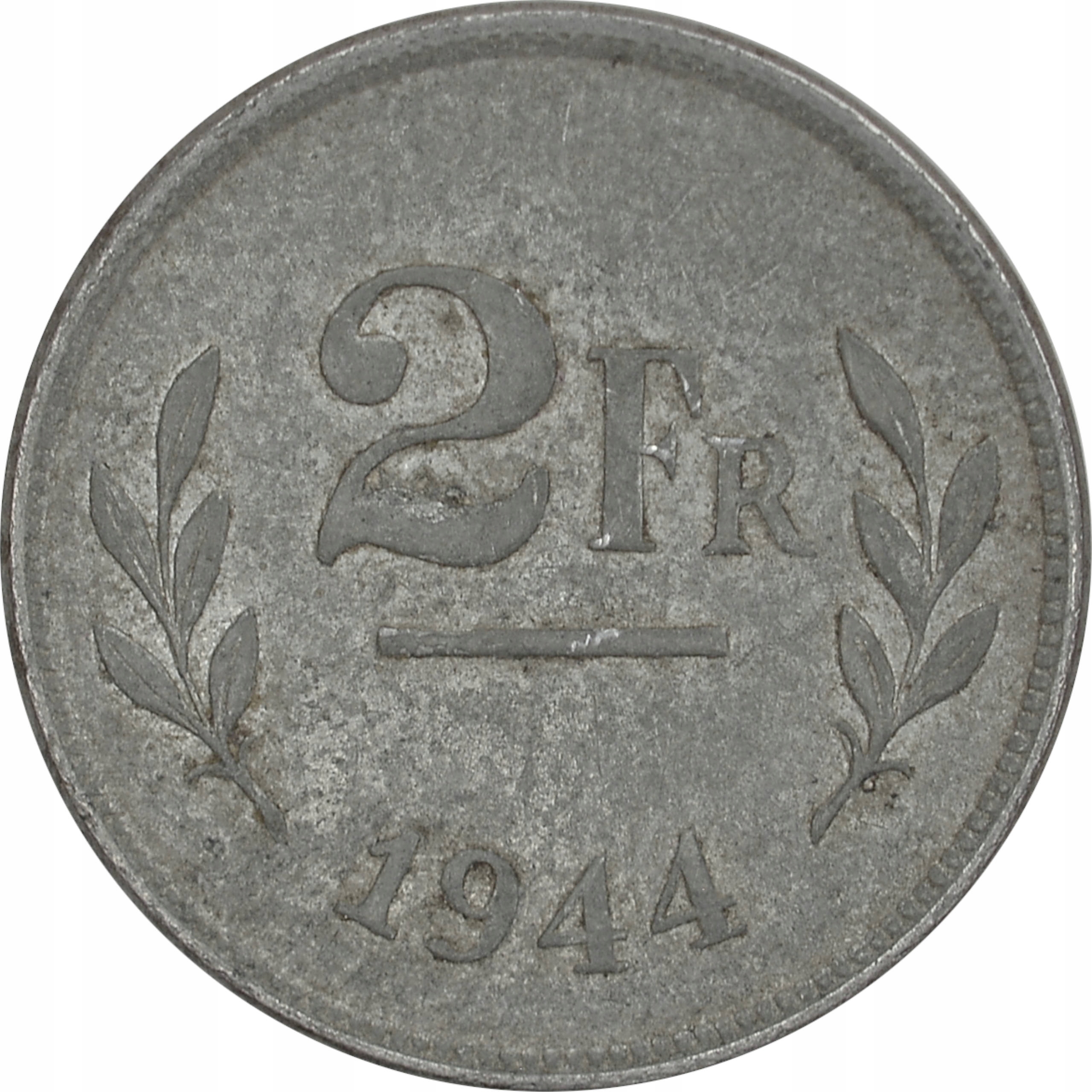 4.BELGIA, LEOPOLD III, 2 FRANKI 1944