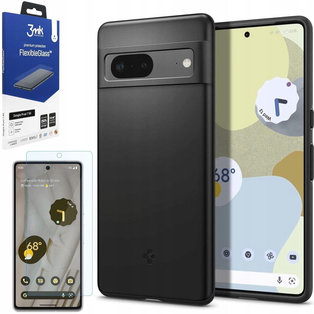 

Etui Szkło 3mk do Google Pixel 7, Spigen Thin Fit