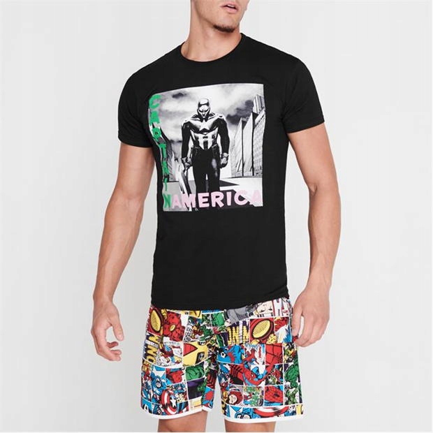 

Q516 Nowa Męska Koszulka Marvel Captain America L