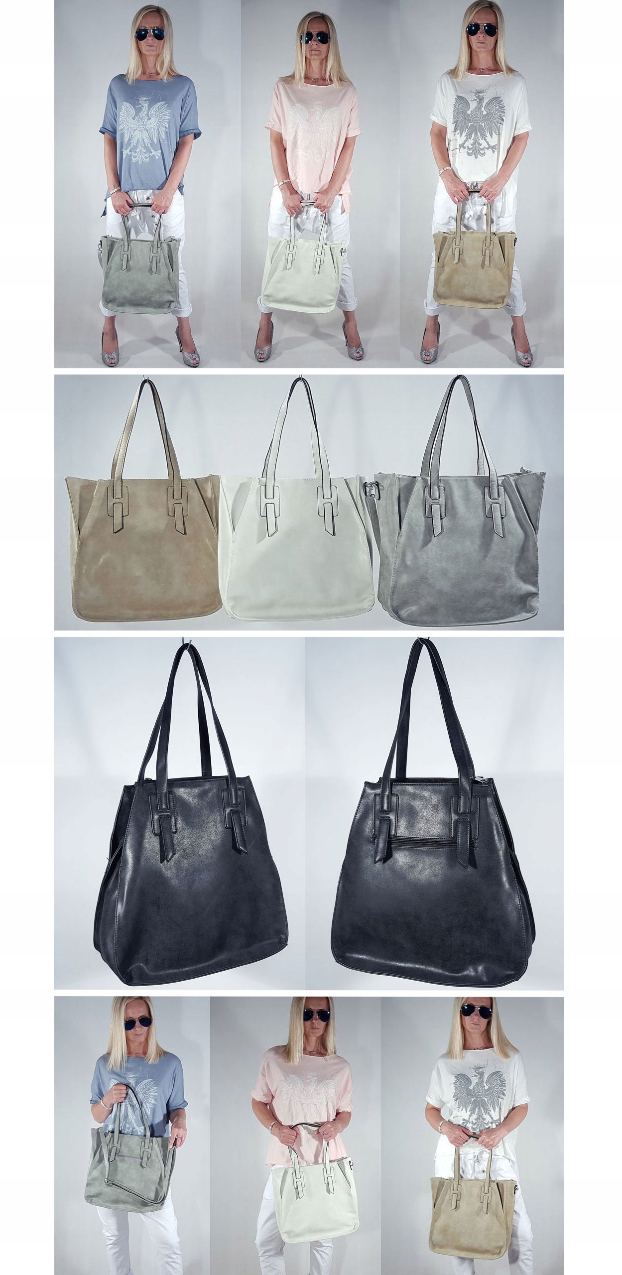 TOREBKA CELINA TORBA TRAPEZ DŁUGIE RĄCZKI PHANTOM Wielkość duża (mieszcząca A4)