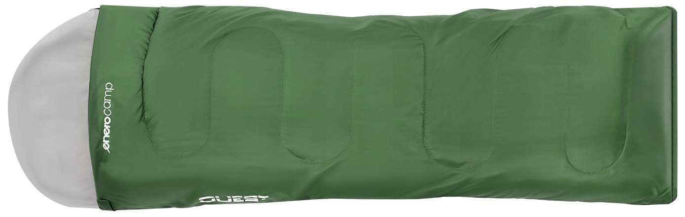ZIELONY ŚPIWÓR KEMPINGOWY QUEST Z KOMPRESJĄ 210x70CM ENERO CAMP Model Quest