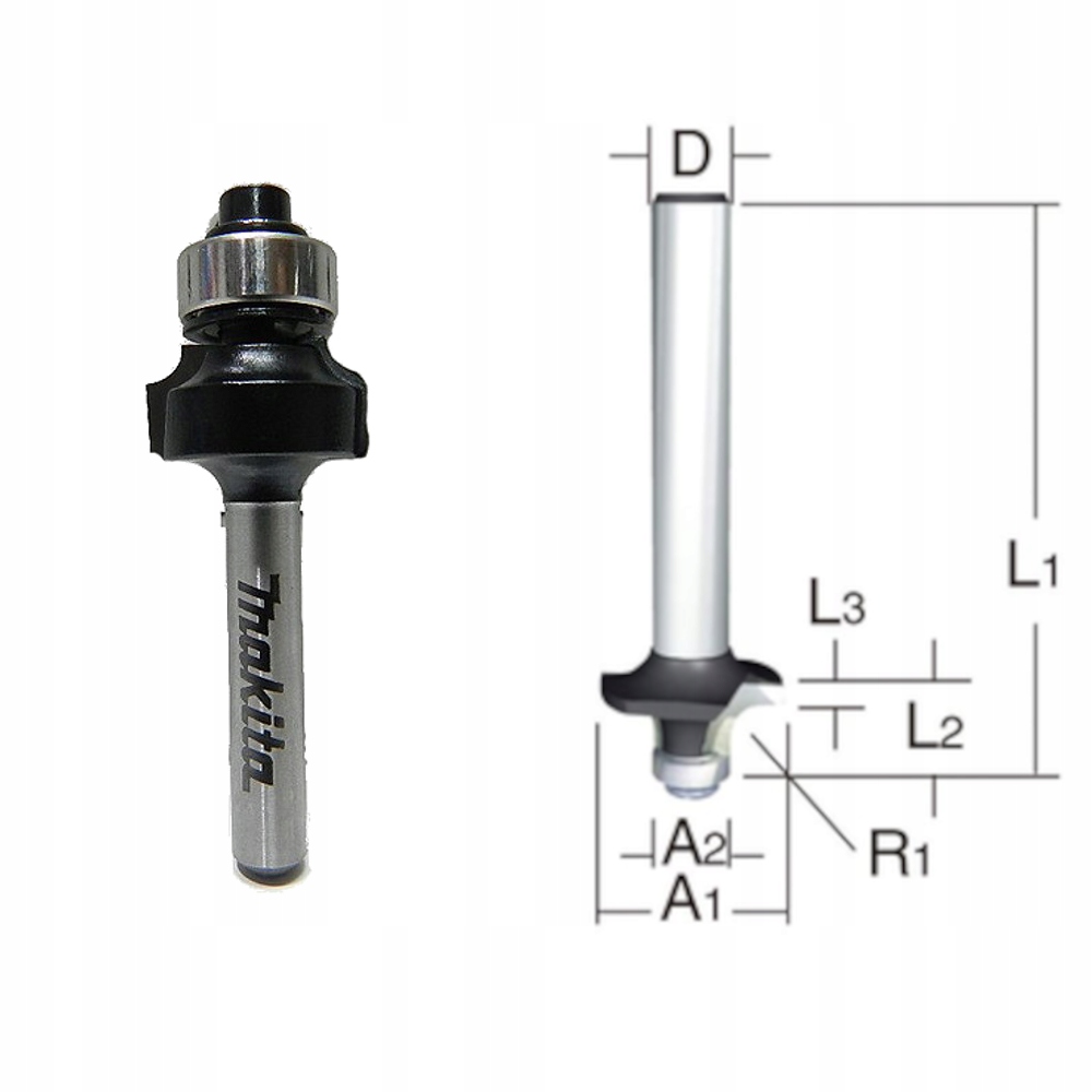 

Makita Frez Do Zaokrągleń 6MM R=3MM D-09422