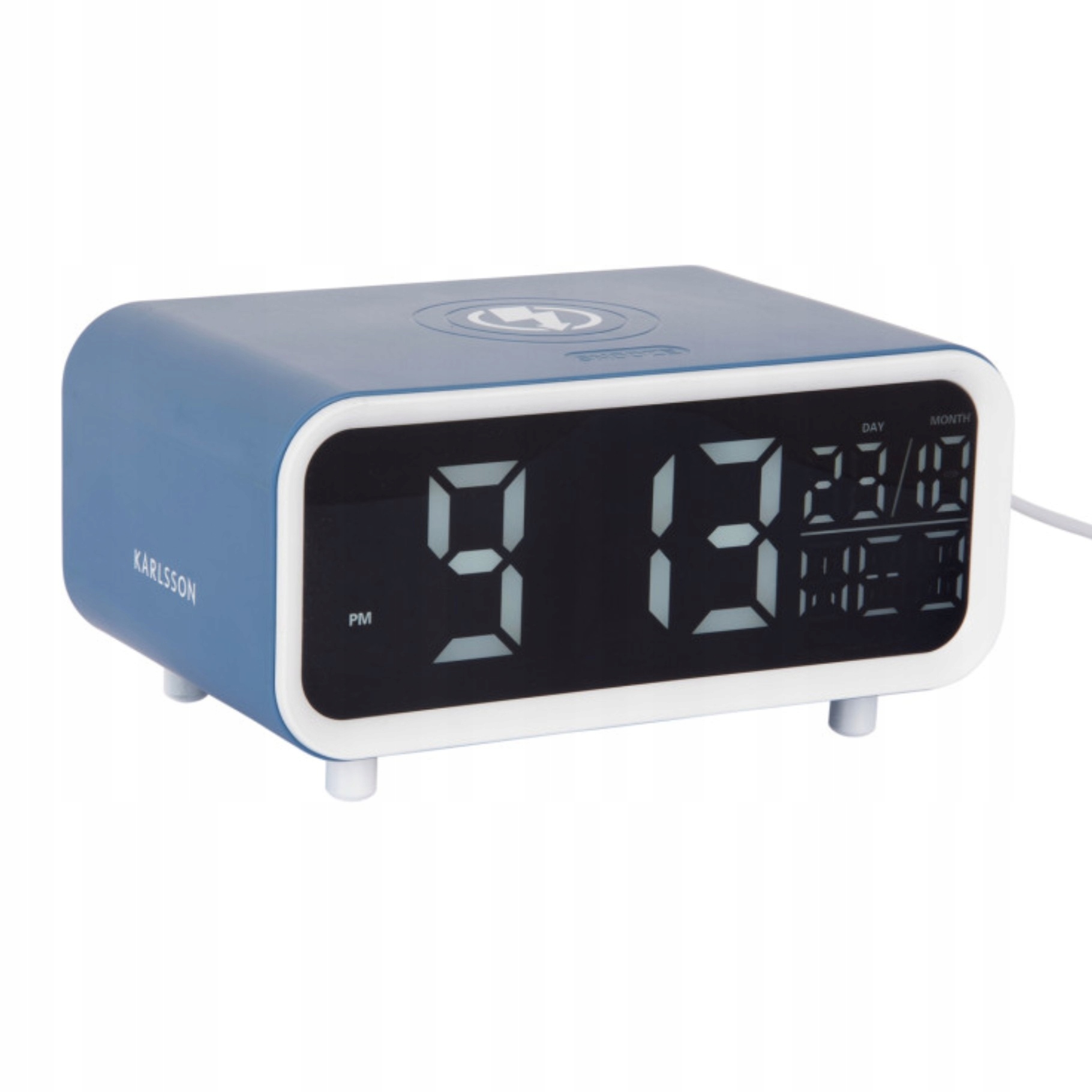 Budík, digitální stolní hodiny s regulací jasu, modré Led Chunky