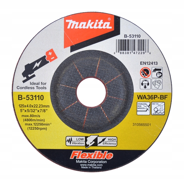 

Makita Tarcza Szlifierska 125X4X22,23MM B-53110