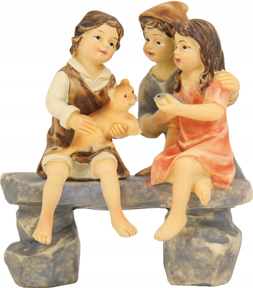 

Grupa dzieci z kotkiem- 5,8cm wys do fig o wys 8cm