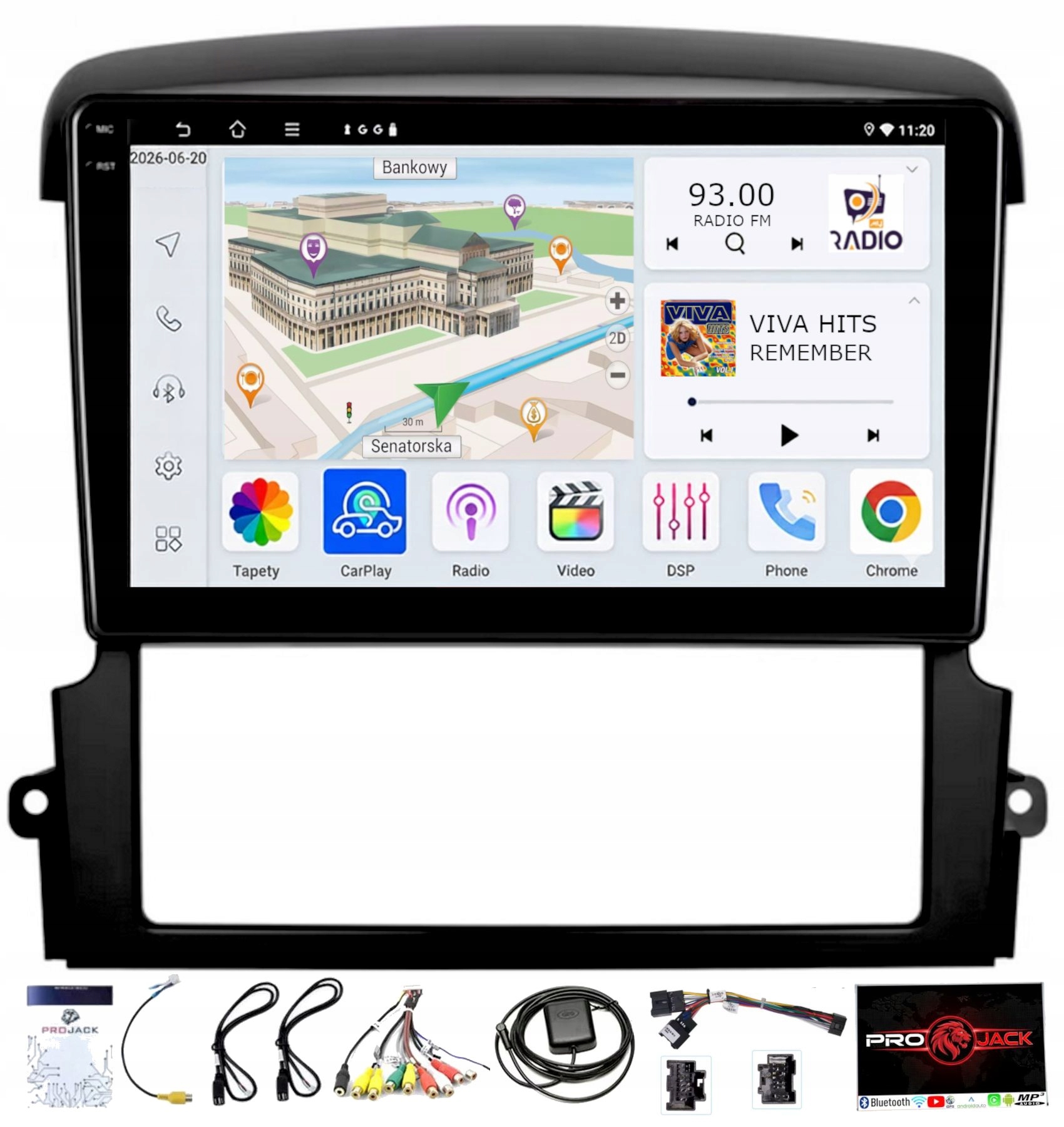 Gps Navigace Rádio Kia Sorento 2002-2009 Wifi Carplay Usb 4GB 64GB