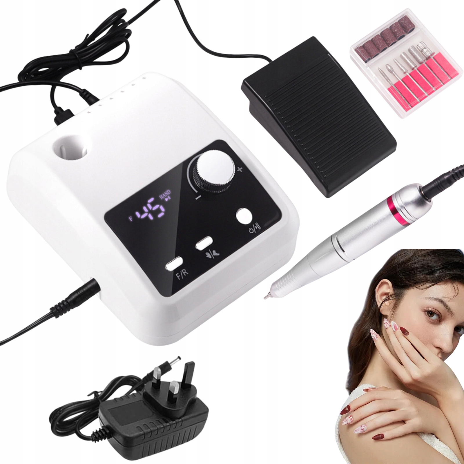 Profesionální Bruska S Regulací Otáček 45000 Rpm, Bílá