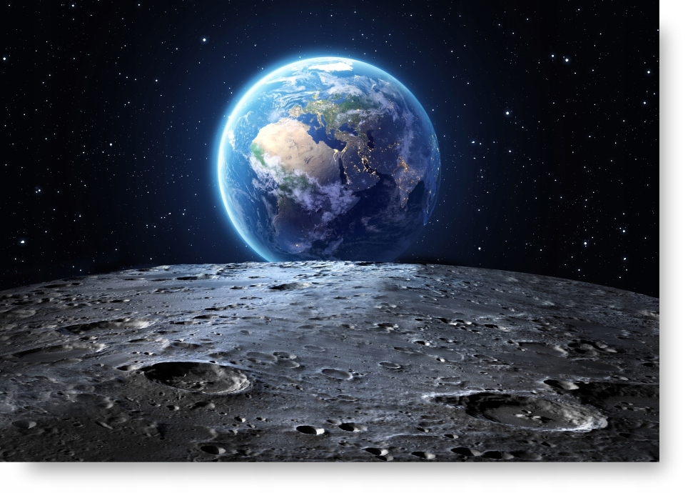 ZIEMIA KSIĘŻYC KOSMOS plakat B2 50x70cm obraz #212