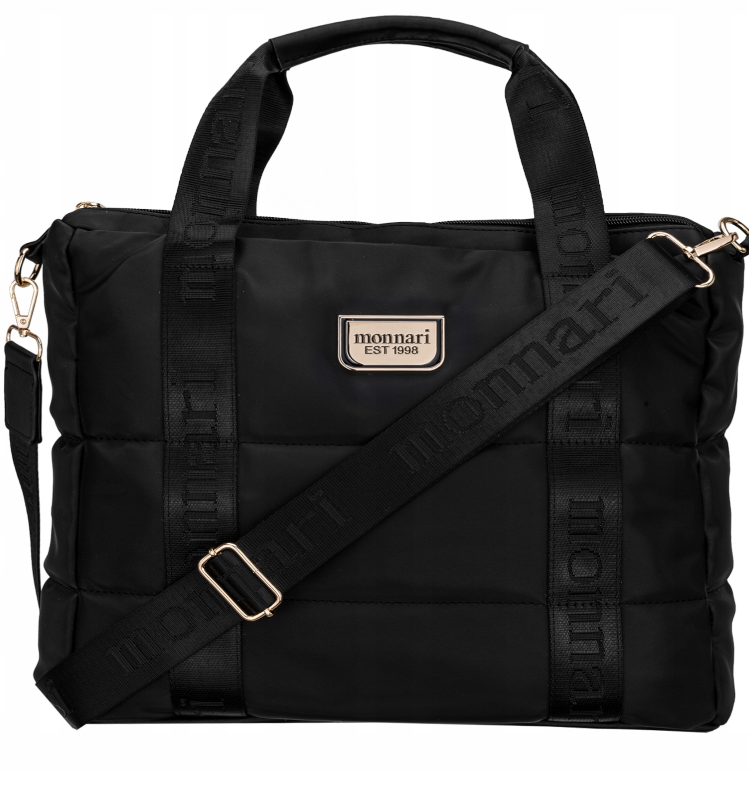 Monnari Torebka Shopper Czarna Na Ramię Listonoszka Wodoodporna A4 Premium