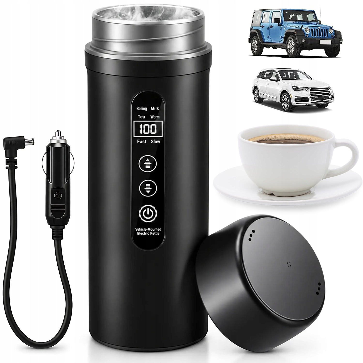 Cestovní Elektrická Konvice 500 ML, Přenosný Elektrický Hrnek Do Auta