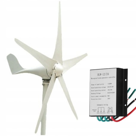 Elektrownia Turbina Wiatrowa Wiatrak Generator Prądu Prądnica 400W 12V
