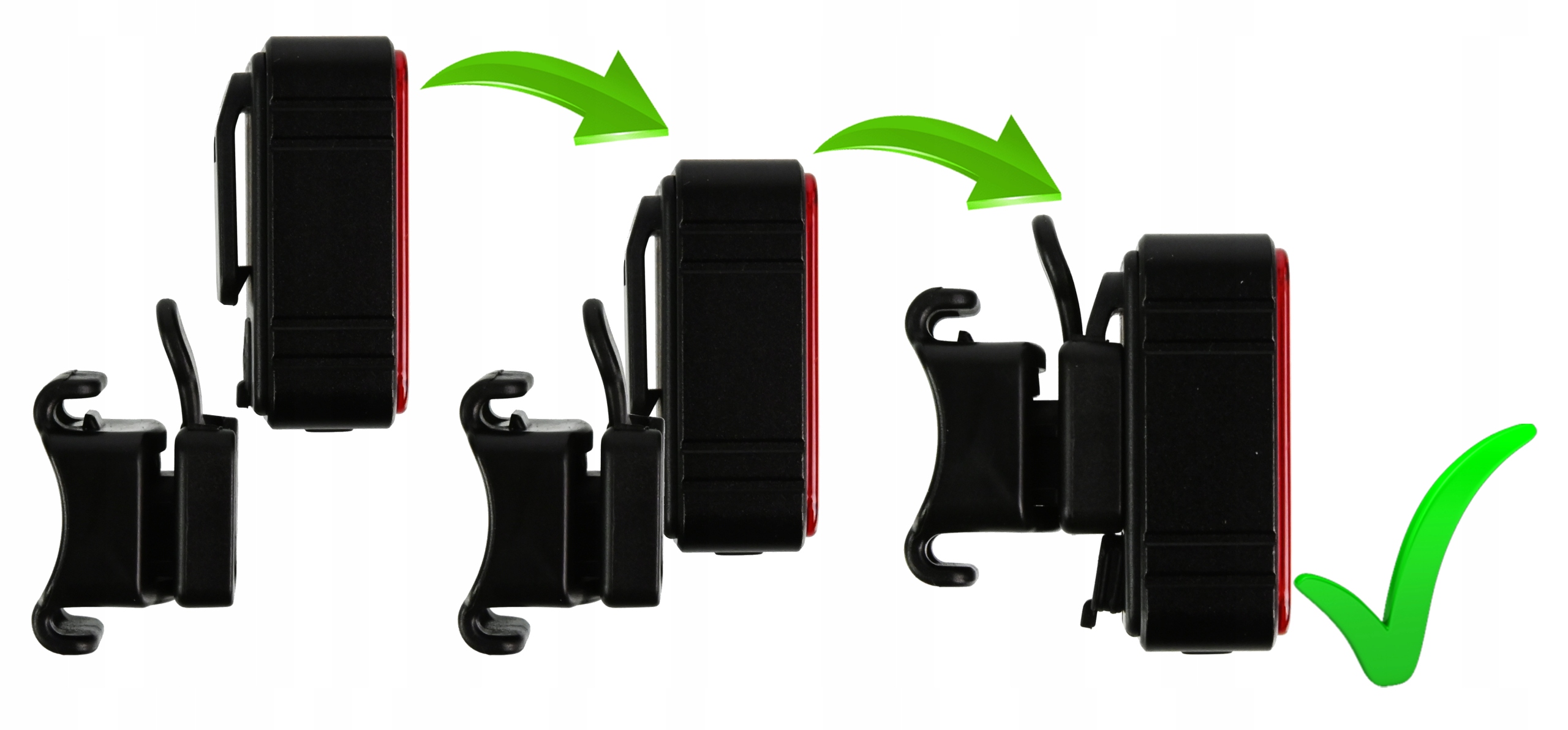 MOCNA LAMPKA ROWEROWA TYLNA Z UCHWYTEM USB LED AKUMULATOR 350mAh ZESTAW Strumień świetlny 30 lm