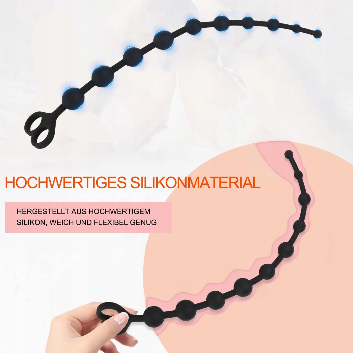 SILIKONOWA Analkette 35 cm Wodoodporne Analkulki Dla Mężczyzn i Kobiet — miniatura 4
