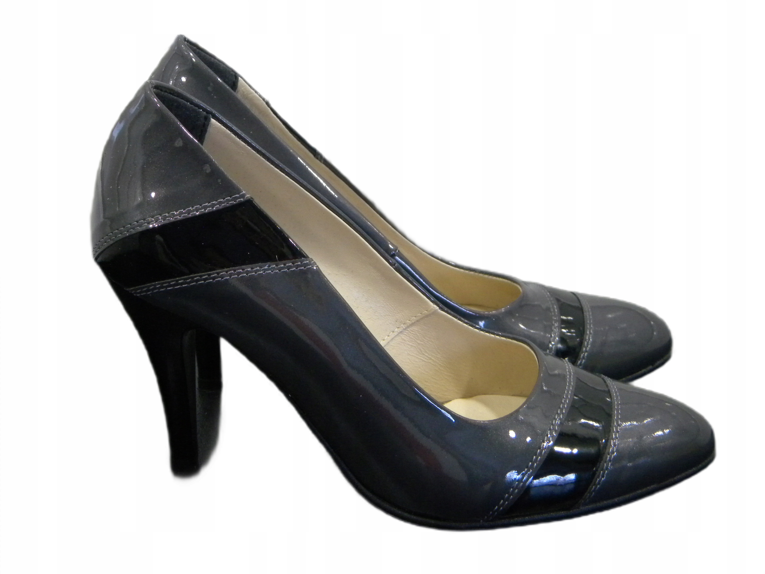 Dámské kožené lodičky Silwano 40 Grafit černá barva