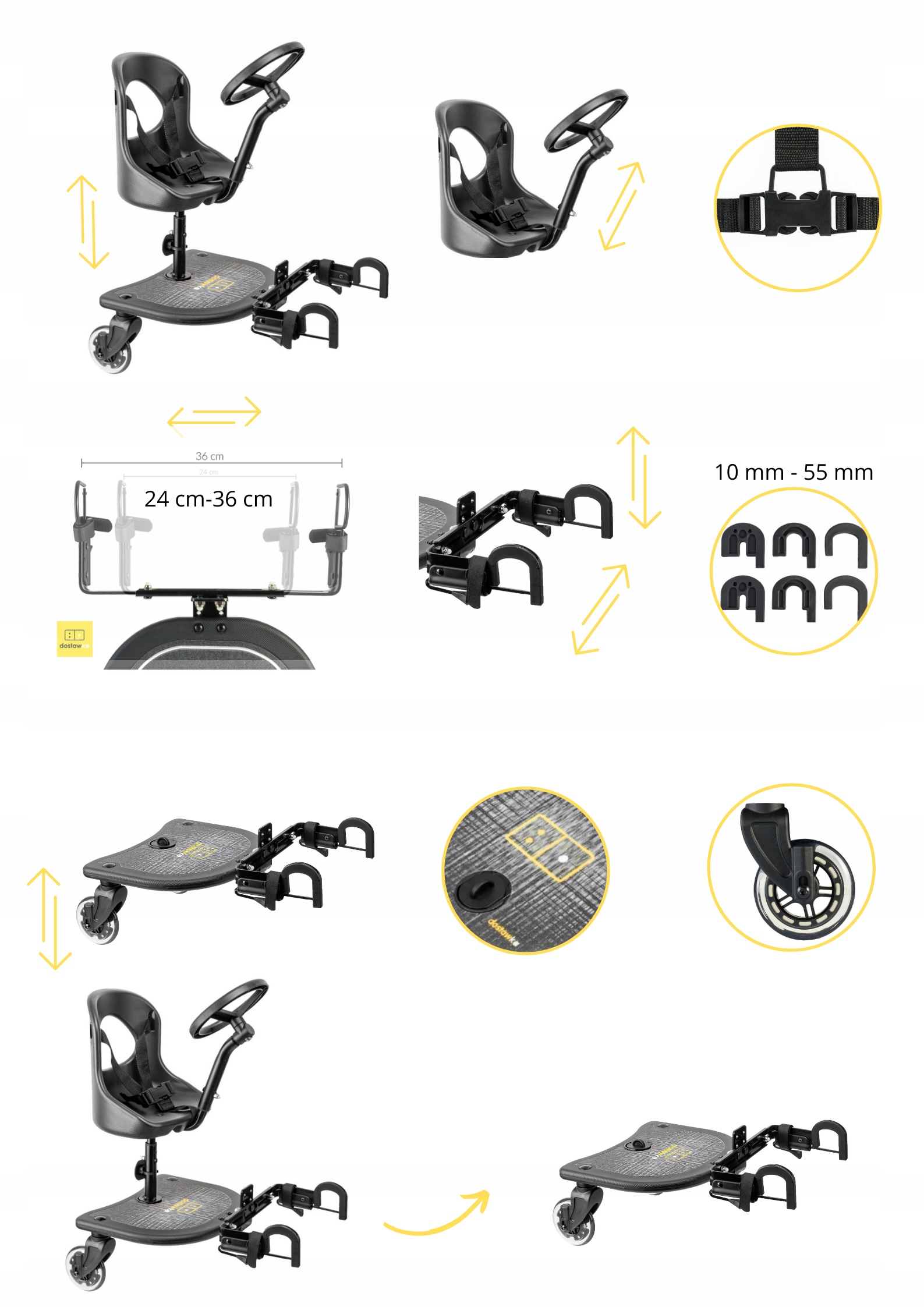 DOSTAWKA DO WÓZKA X RIDER PLUS + PODUSIA MISIE Waga produktu z opakowaniem jednostkowym 5 kg