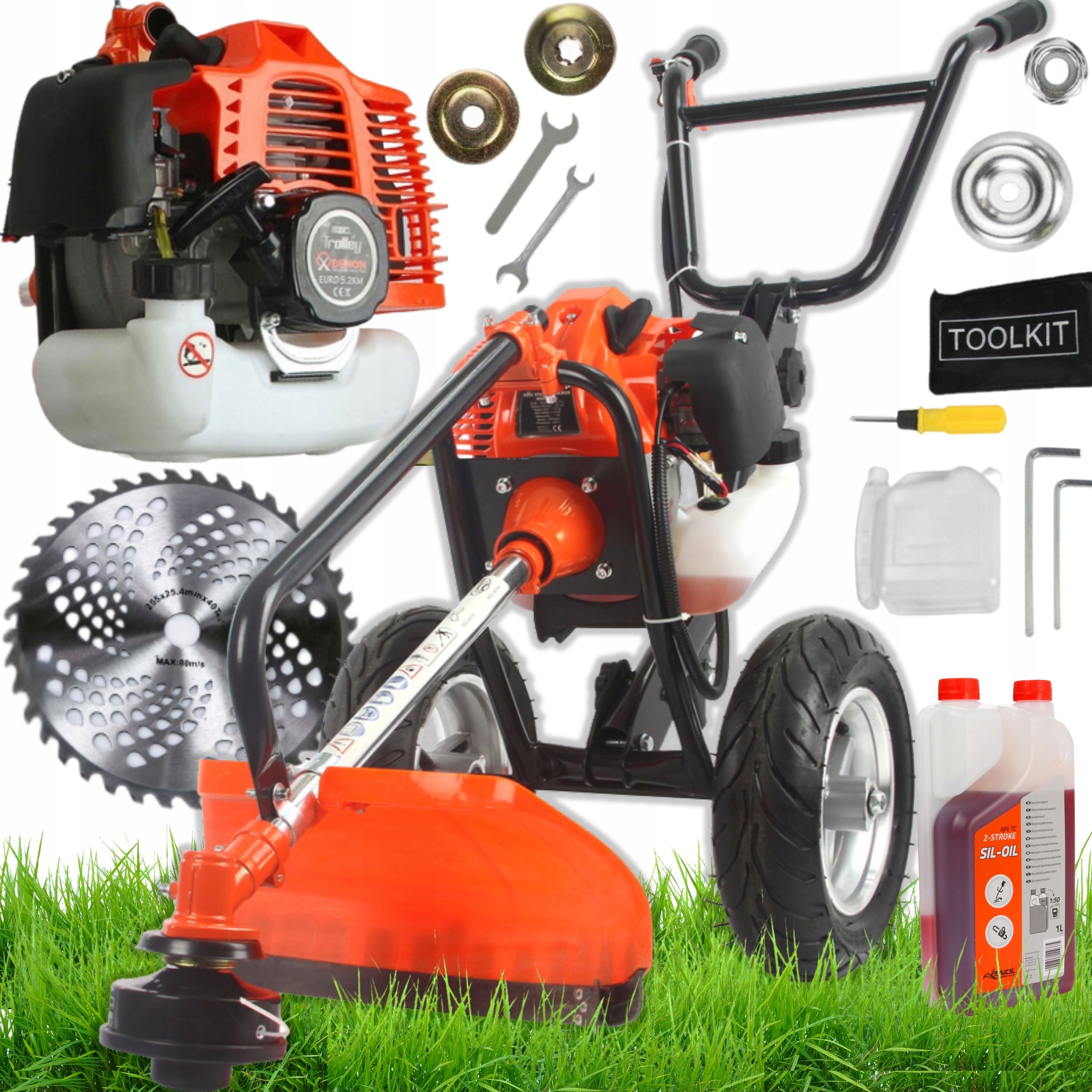 Benzínová Kosačka Na Kolesách Kosačka Vyžínač Kosačka Sada Olej Kotúč