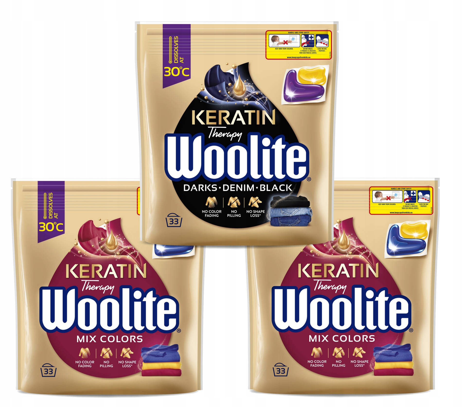 Levně Kapsle na praní Woolite Barva Dark 99 ks