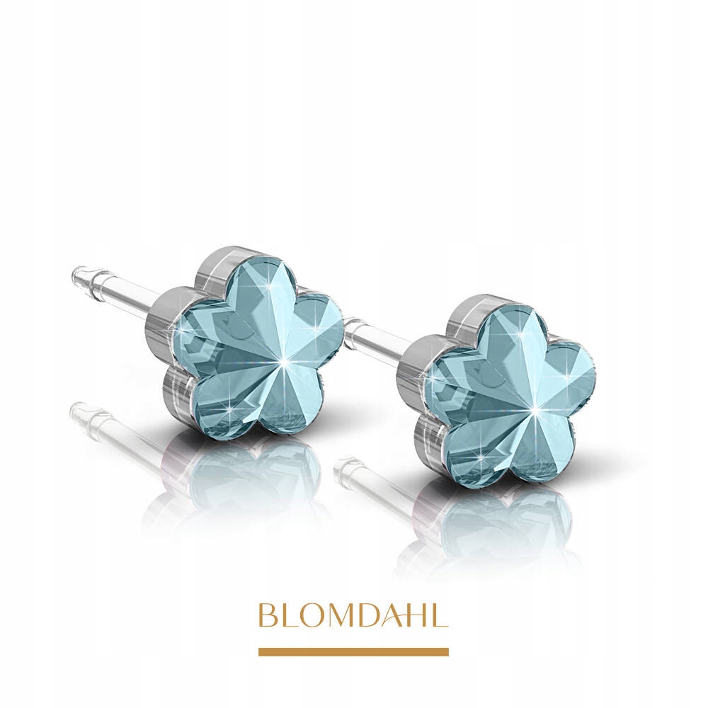 Blomdahl Náušnice Flower Aquamarine 6mm Sfj 2 ks